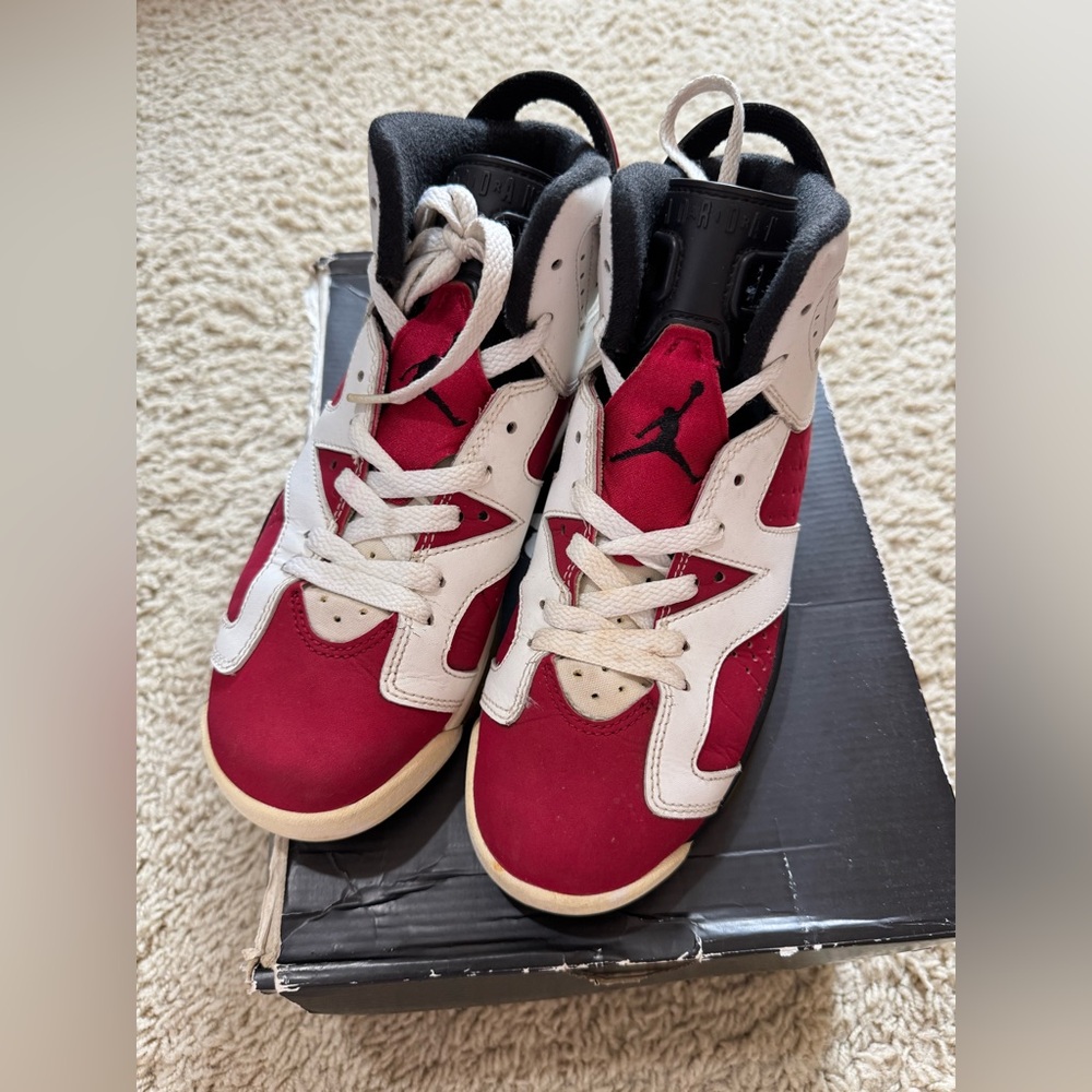 2021 NIKE AIR JORDAN 6 RETRO CARMINE WHITE BLACK RED
